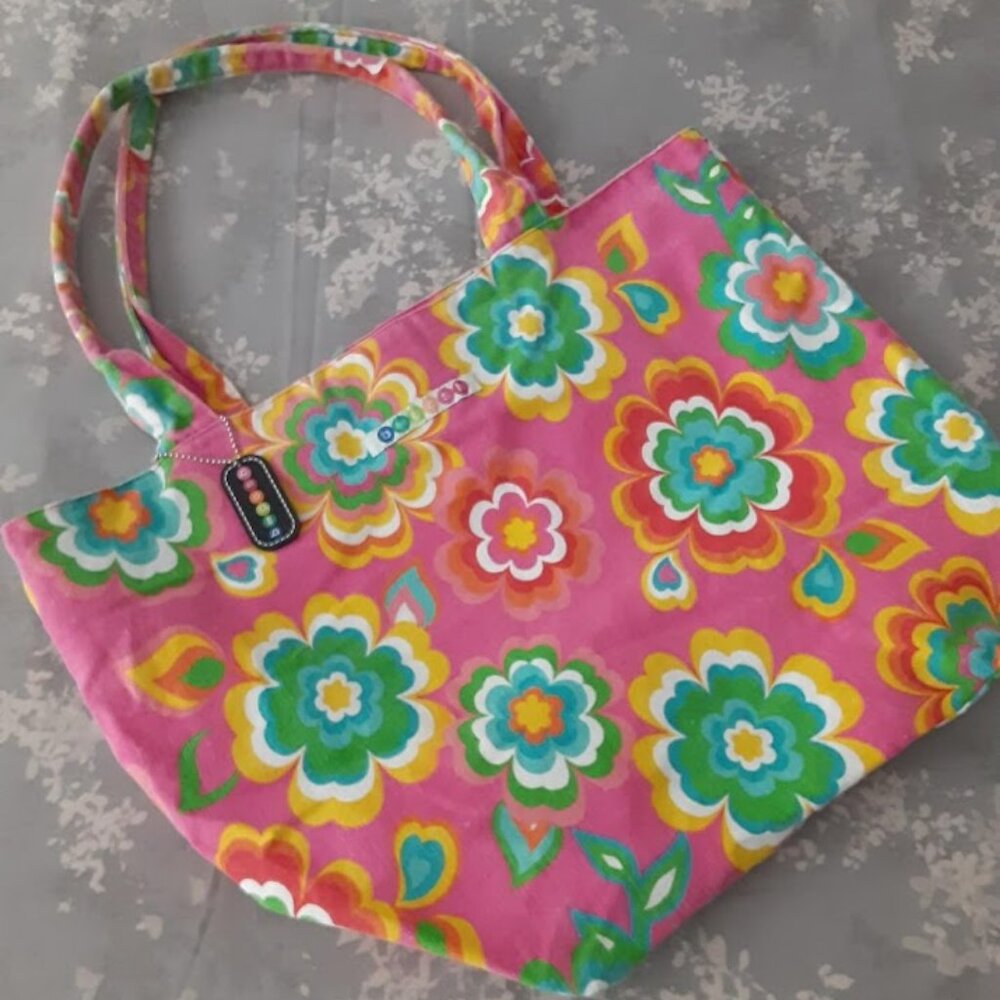 COPY - BeePosh 100% Cotton Towel & Tote - Colorful Floral Print - Picture 5 of 8